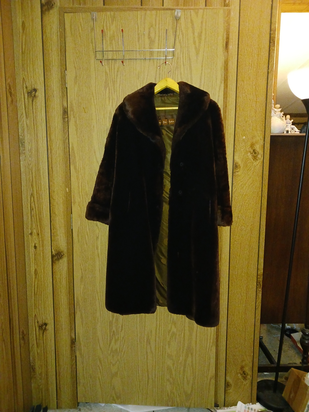 Real Authentic Mink Long Brown Coat In New Condition